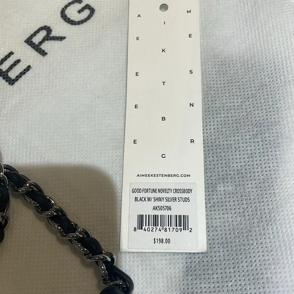 Aimee Kestenberg Black Studded Chain-Accent Shoulder Bag - Picture 6 of 14